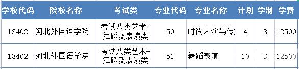 2022年河北外国语学院高职单招二志愿征集计划