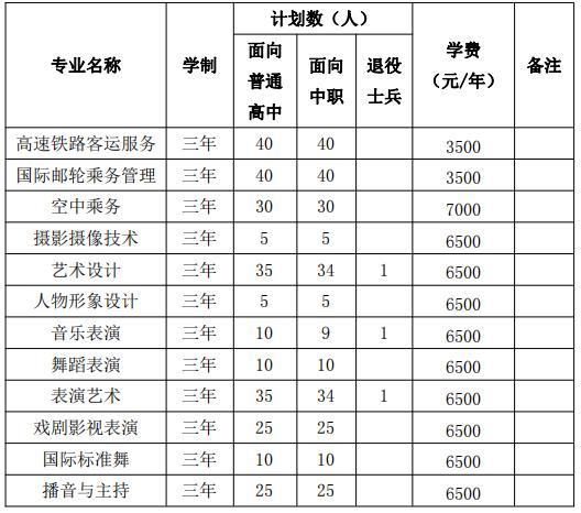 2022年安徽艺术职业学院分类考试招生专业及计划