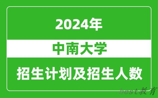 中南大学2024年在重庆的招生计划及招生人数