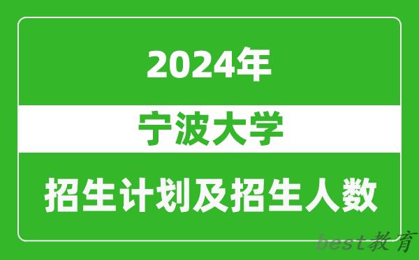 宁波大学2024年在宁夏的招生计划及招生人数