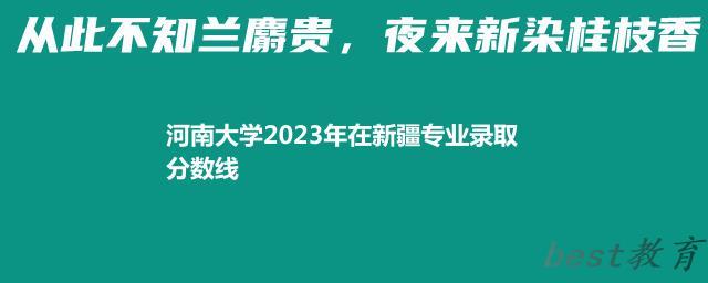 河南大学2024年高考在新疆专业录取分数线