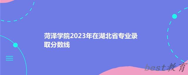 菏泽学院2024年高考在湖北专业录取分数线
