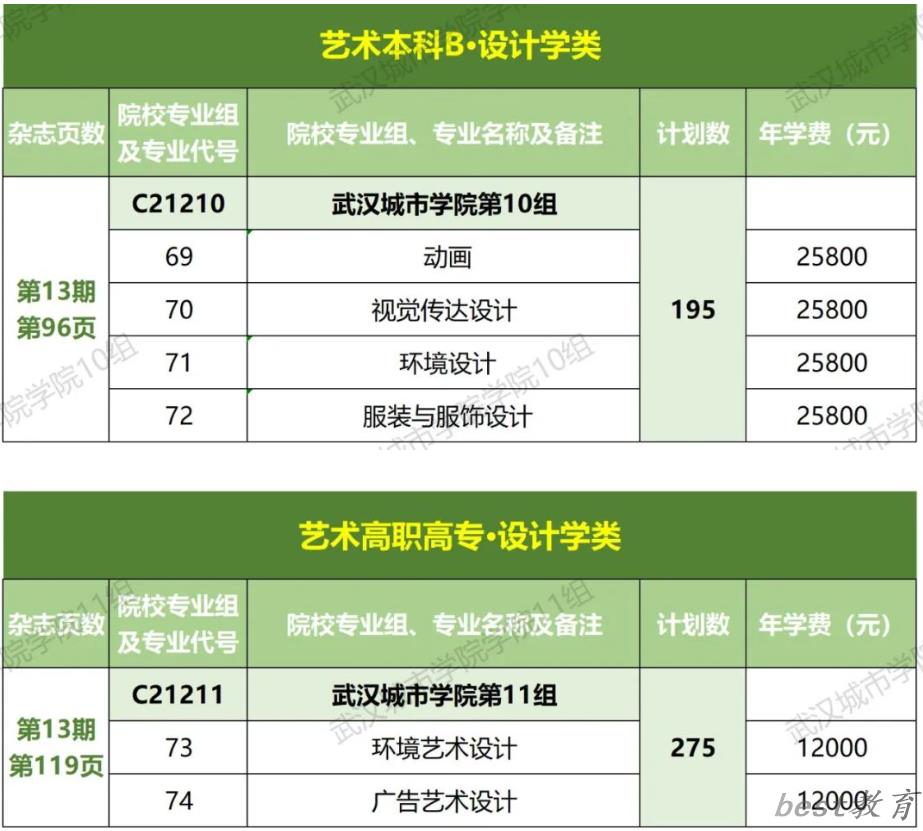 武汉城市学院艺术类专业一览表