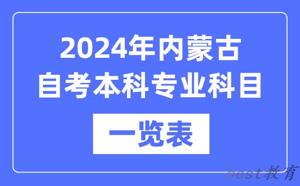 2024年内蒙古自考本科专业科目一览表,内蒙古自考本科有哪些学校和专业