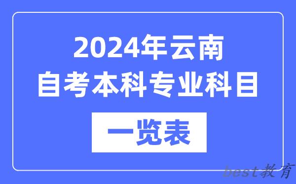 2024年云南自考本科专业科目一览表,云南自考本科有哪些学校和专业