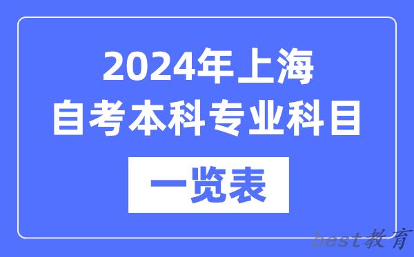 2024年上海自考本科专业科目一览表,上海自考本科有哪些学校和专业