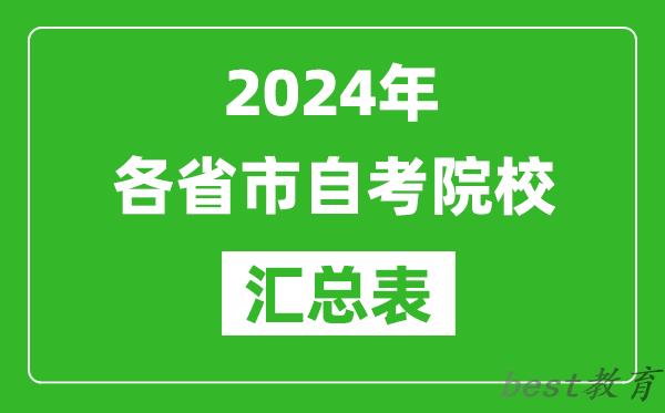 2024年全国各省市自考院校汇总表